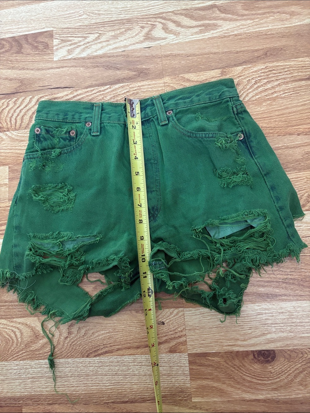 levi strauss & co green jean shorts size 28 - Picture 5 of 16